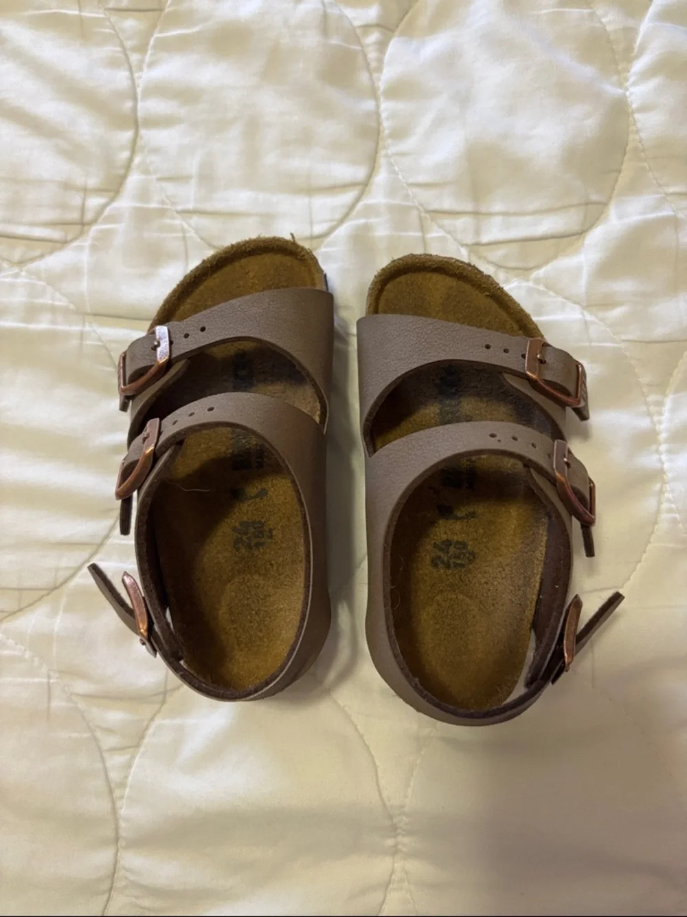 Birkenstock Kids Brown Two-Buckle Cork Sandals